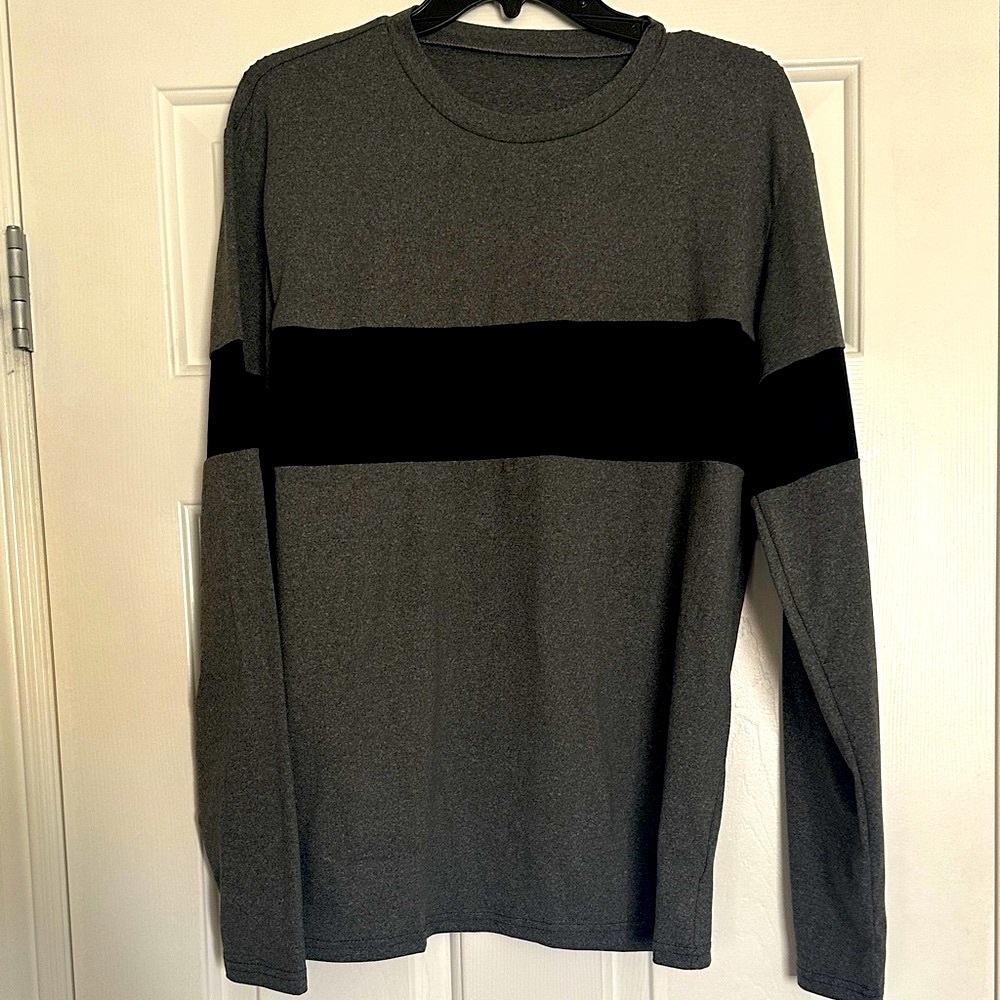 BRAND NEW!!! Dark Gray and Black Stripe Long Sleeve Shirt